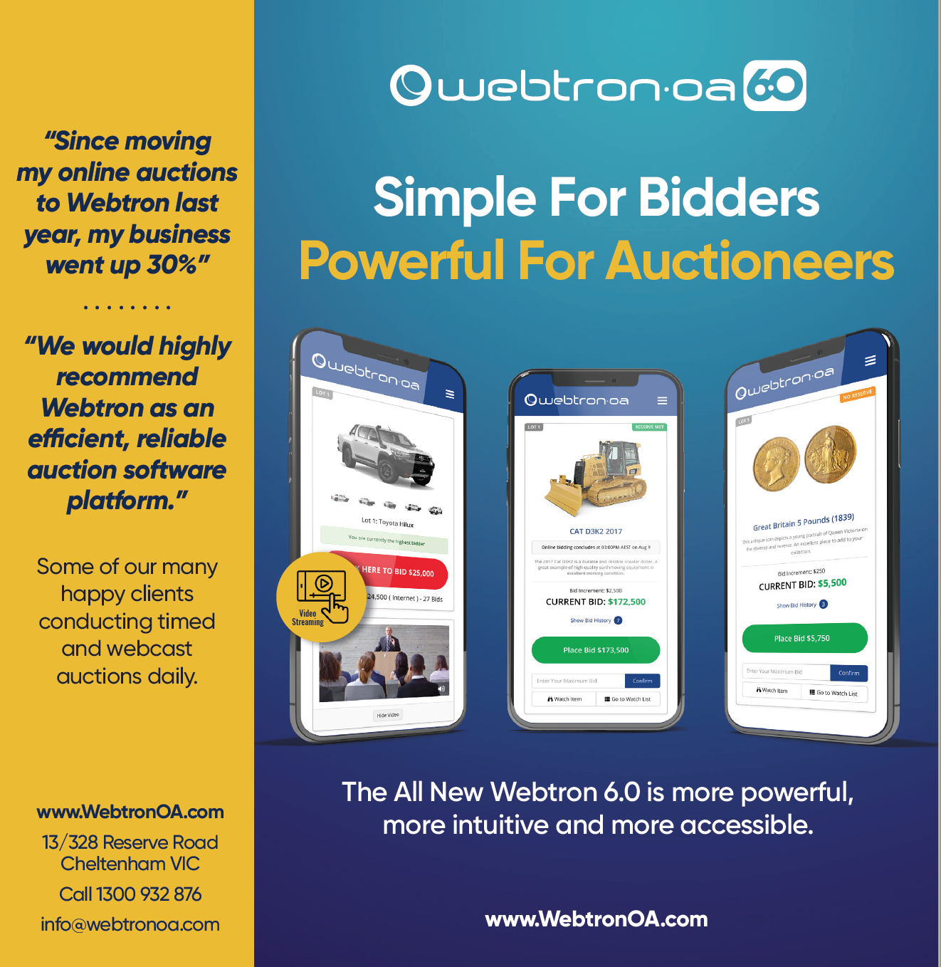 New Webtron 6.0 auction software